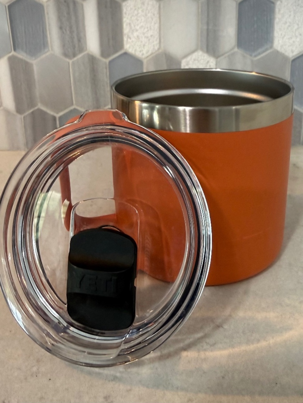 Yeti Rambler 14 Oz Camp Mug in Orange W/ Lid and Handle
